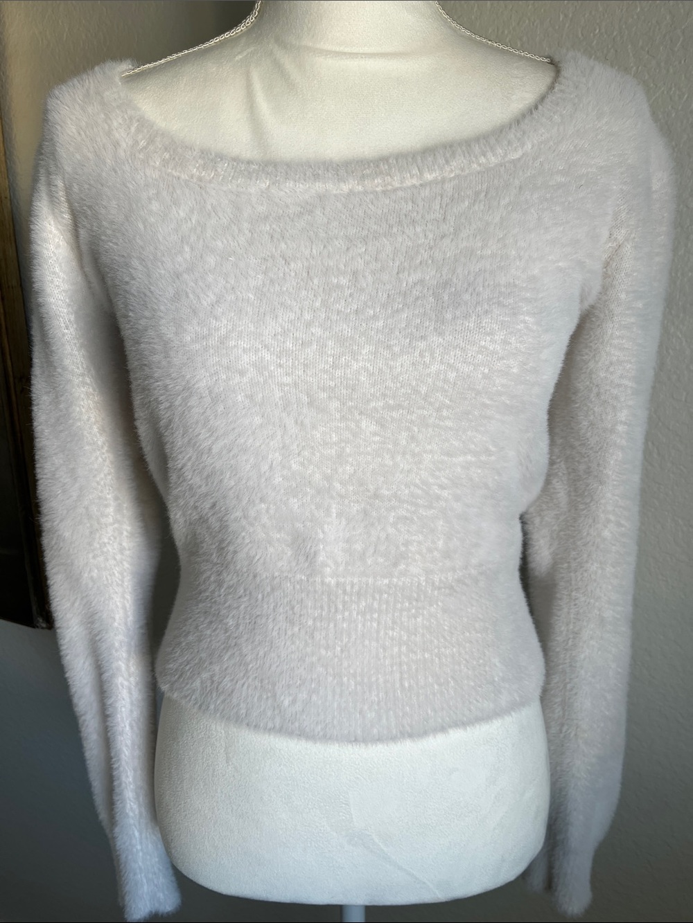 ASTR Soft Fuzzy White Women's Sweater